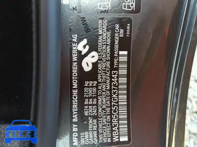 2016 BMW 435 XI WBA3R5C57GK373443 зображення 9