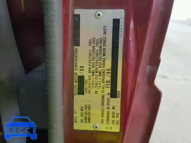 1988 TOYOTA PICKUP 1/2 JT4RN50R8J5148227 Bild 9
