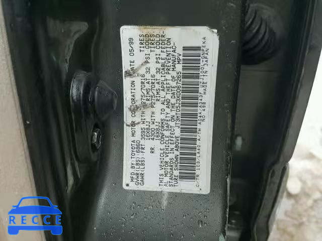1999 TOYOTA LAND CRUIS JT3HT05J3X0067265 image 9