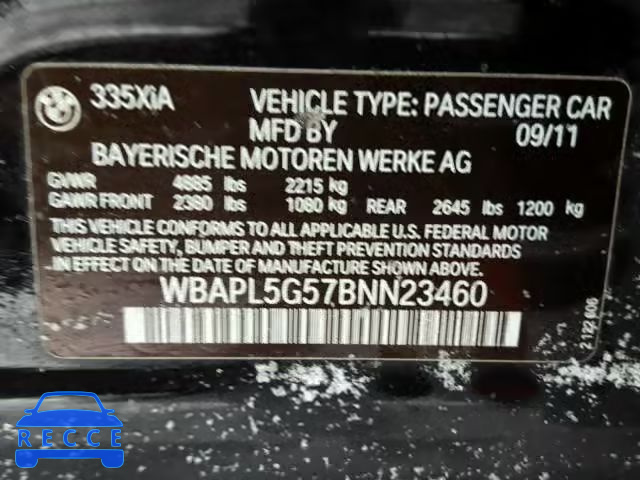 2011 BMW 335 XI WBAPL5G57BNN23460 зображення 9