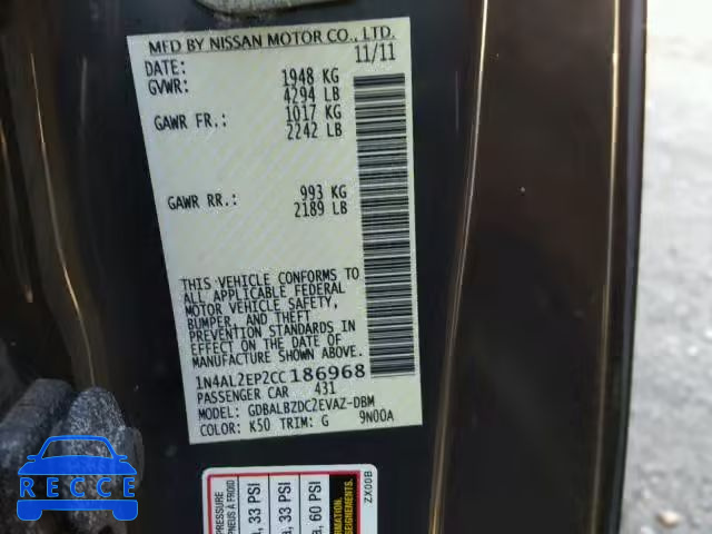 2012 NISSAN ALTIMA S 1N4AL2EP2CC186968 image 9