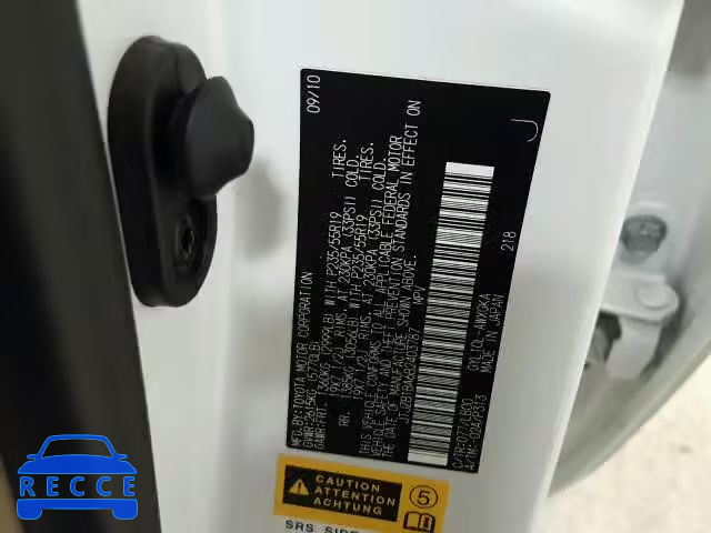 2011 LEXUS RX 450 JTJZB1BA6B2403787 image 9