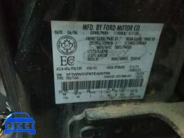 2007 FORD F350 SRW S 1FTWW31P87EA00766 image 9