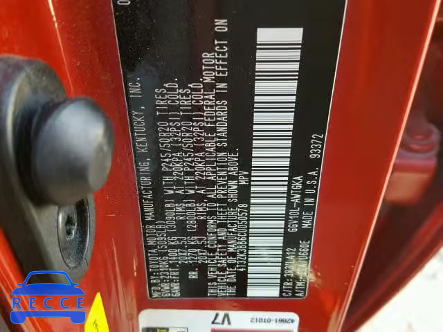 2012 TOYOTA VENZA LE 4T3ZK3BB6CU050578 image 9