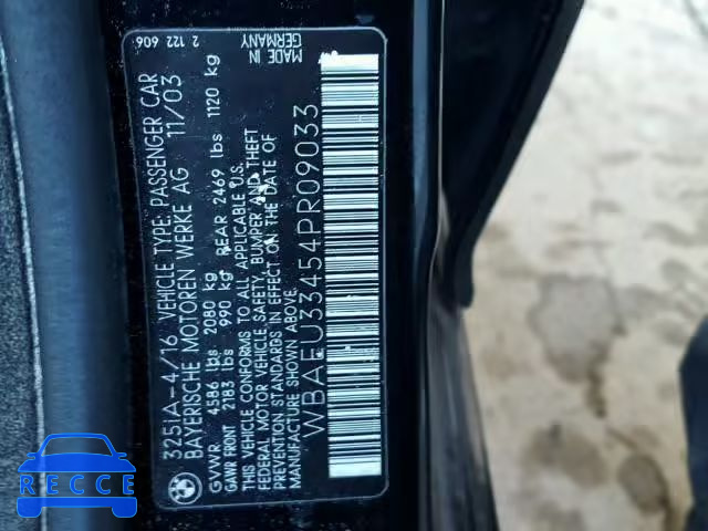 2004 BMW 325 XI WBAEU33454PR09033 image 9