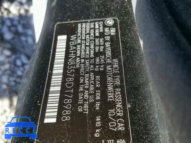 2008 BMW 750 LI WBAHN83578DT78988 image 9