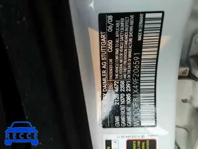 2009 MERCEDES-BENZ C 300 4MAT WDDGF81X49F206591 image 9