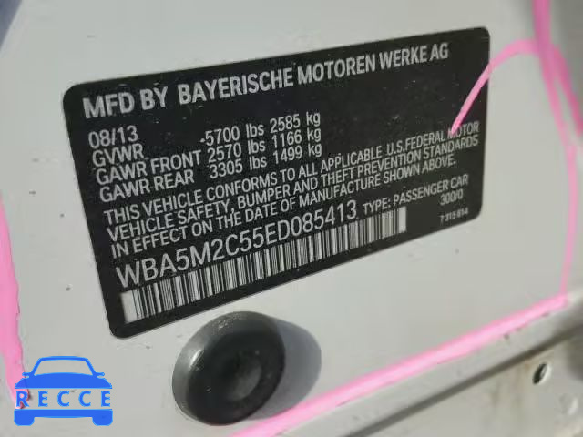 2014 BMW 535 IGT WBA5M2C55ED085413 зображення 9