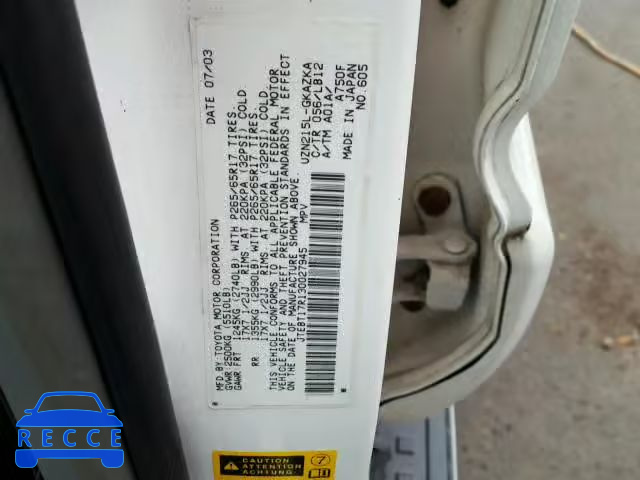 2003 TOYOTA 4RUNNER LI JTEBT17R130027945 image 9