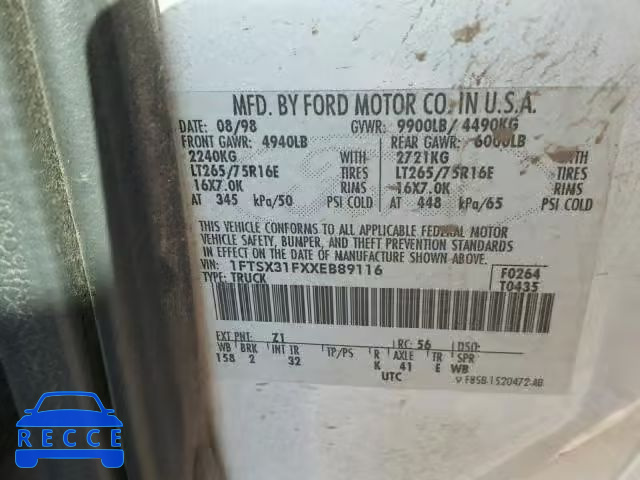 1999 FORD F350 SRW S 1FTSX31FXXEB89116 image 9