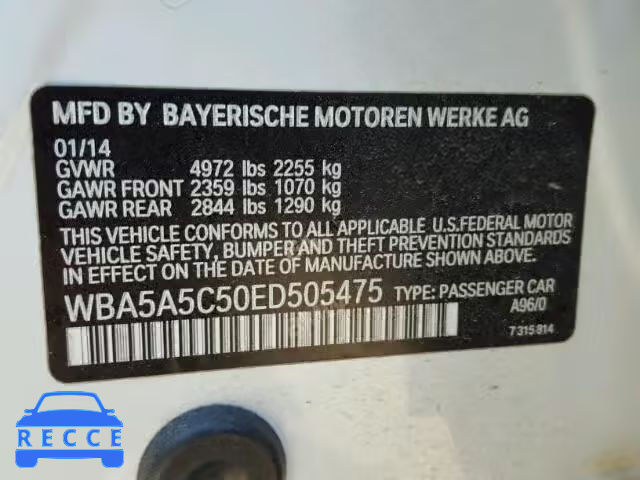 2014 BMW 528 I WBA5A5C50ED505475 image 9