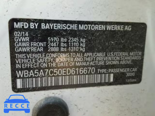 2014 BMW 528 XI WBA5A7C50ED616670 image 9