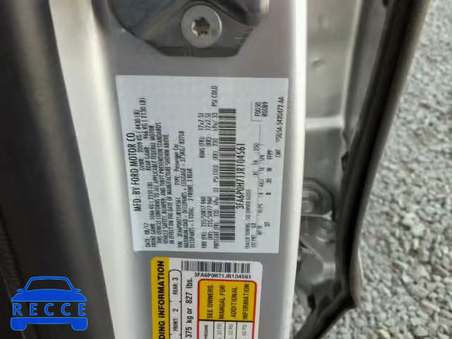 2018 FORD FUSION SE 3FA6P0H71JR104561 image 9