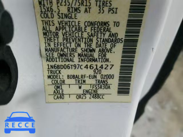 2007 NISSAN FRONTIER K 1N6BD06T97C461427 Bild 9