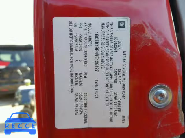 1997 CHEVROLET GMT-400 K1 1GCEK19R4VE126427 image 9