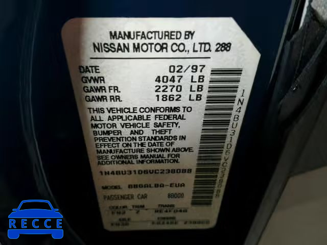 1997 NISSAN ALTIMA XE 1N4BU31D6VC238088 image 9