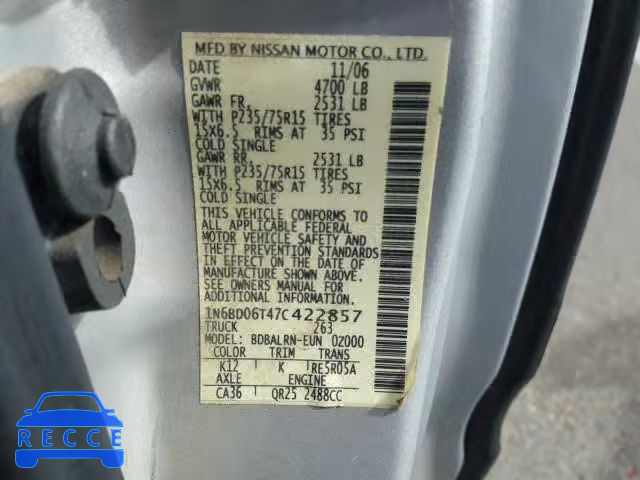 2007 NISSAN FRONTIER K 1N6BD06T47C422857 image 9