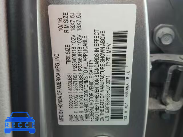 2017 ACURA RDX TECHNO 5J8TB3H53HL013071 image 9