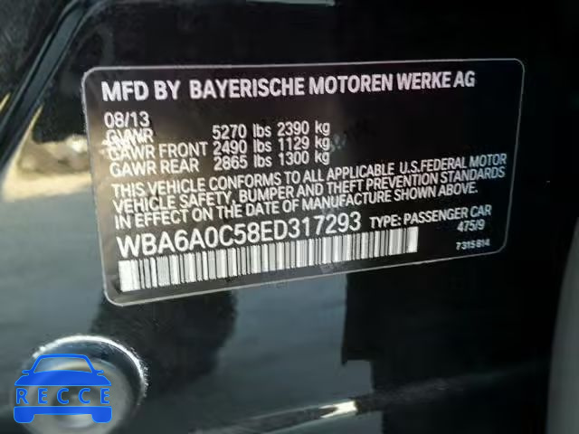 2014 BMW 640 I WBA6A0C58ED317293 image 9