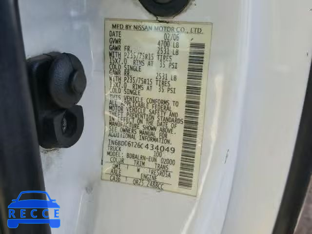 2006 NISSAN FRONTIER K 1N6BD06T26C434049 image 9