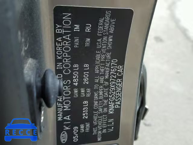 2009 KIA RONDO BASE KNAFG529X97276170 image 9