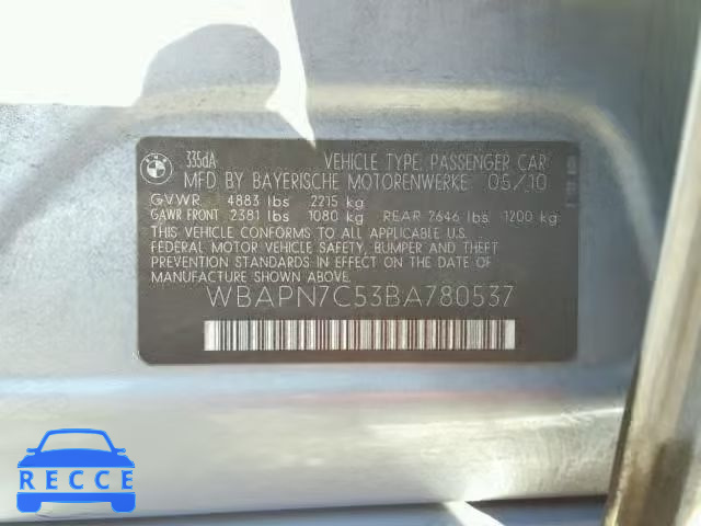 2011 BMW 335 D WBAPN7C53BA780537 image 9