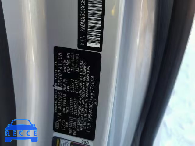 2016 KIA SEDONA L KNDMA5C1XG6174004 image 9