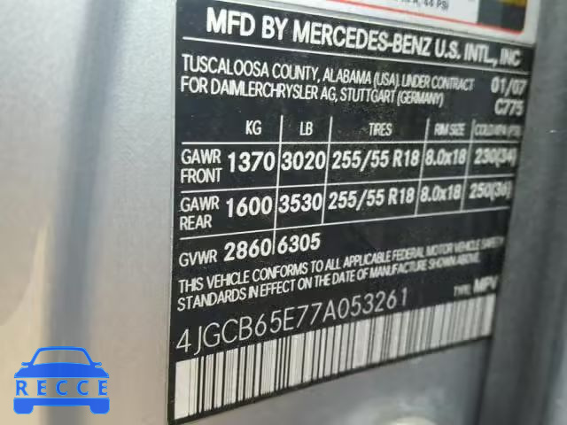 2007 MERCEDES-BENZ R 350 4JGCB65E77A053261 Bild 9