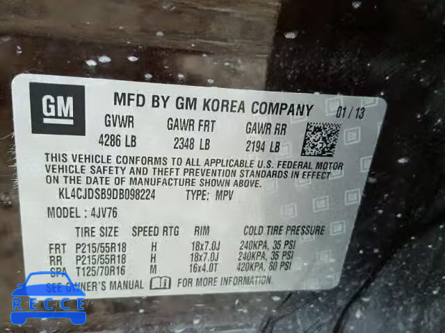 2013 BUICK ENCORE PRE KL4CJDSB9DB098224 image 9