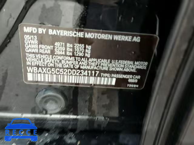 2013 BMW 528 I WBAXG5C52DD234117 image 9