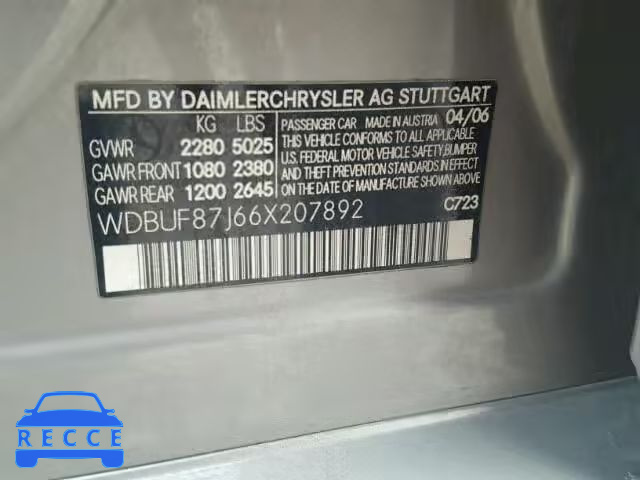 2006 MERCEDES-BENZ E 350 4MAT WDBUF87J66X207892 image 9