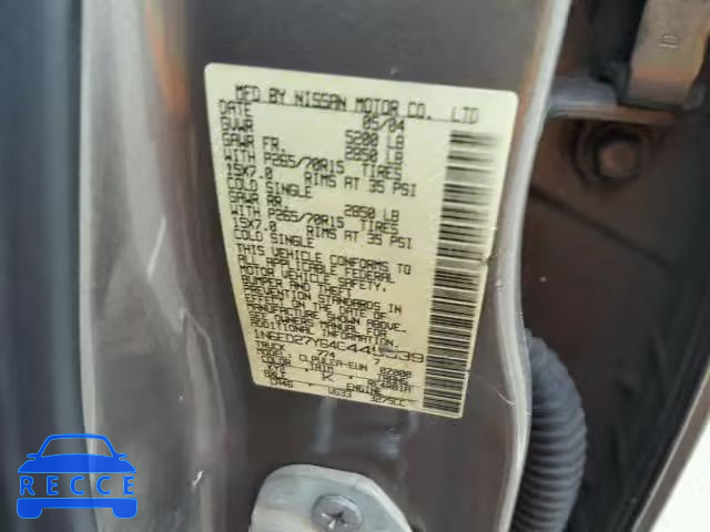 2004 NISSAN FRONTIER C 1N6ED27Y64C449539 Bild 9