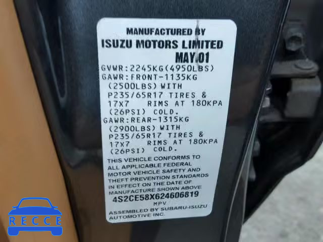 2002 ISUZU AXIOM XS 4S2CE58X624606819 Bild 9