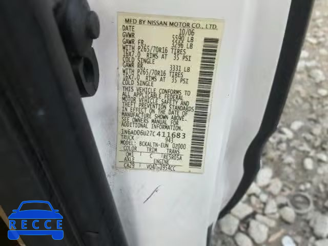 2007 NISSAN FRONTIER K 1N6AD06U27C411683 Bild 9