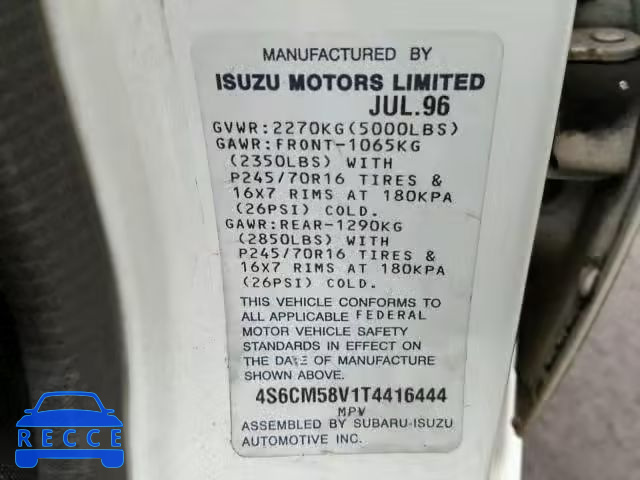 1996 HONDA PASSPORT E 4S6CM58V1T4416444 image 9