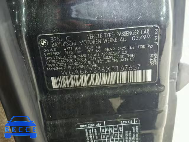 1999 BMW 328 IC WBABK7336XET67657 image 9