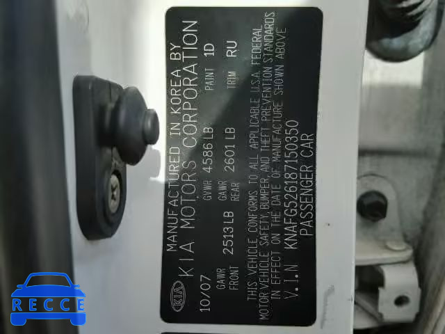 2008 KIA RONDO LX KNAFG526187150350 image 9