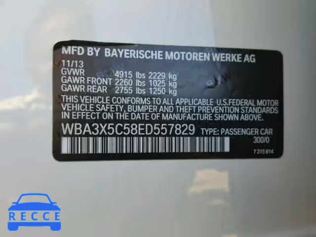 2014 BMW 328 XIGT WBA3X5C58ED557829 зображення 9