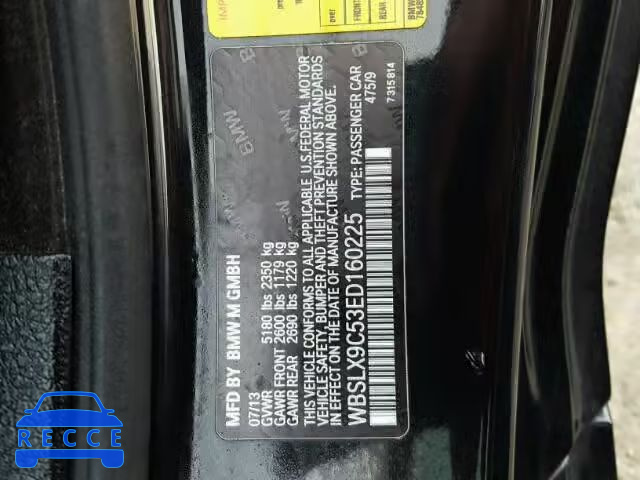 2014 BMW M6 WBSLX9C53ED160225 зображення 9