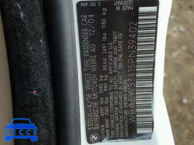 2005 BMW 330 XI WBAEW53415PN39402 image 9