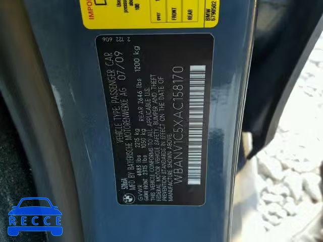2010 BMW 528 XI WBANV1C5XAC158170 зображення 9
