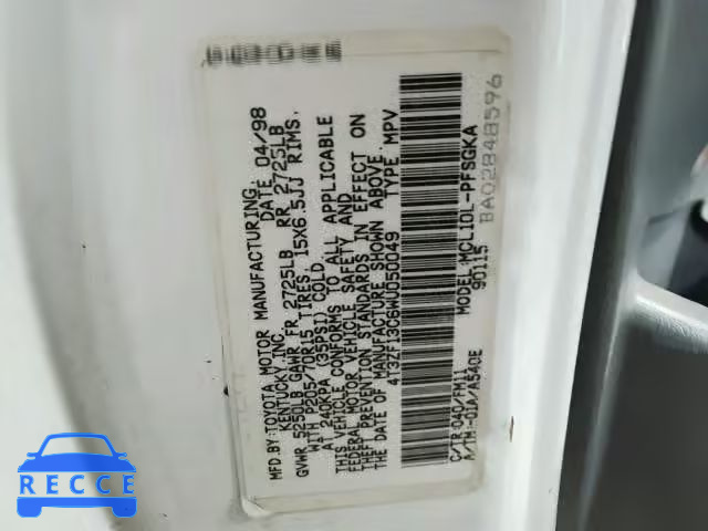 1998 TOYOTA SIENNA LE 4T3ZF13C6WU050049 image 9