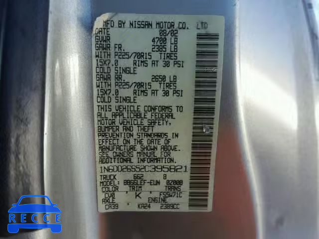 2002 NISSAN FRONTIER K 1N6DD26S52C395821 image 9