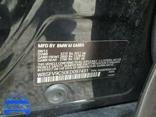 2014 BMW M5 WBSFV9C50ED097491 image 9