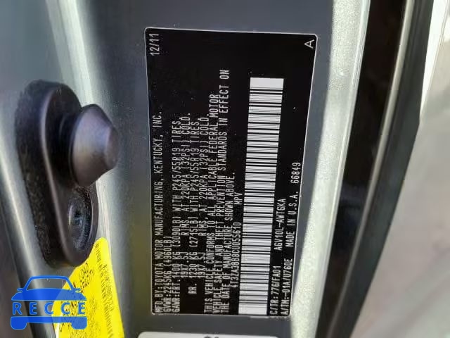 2012 TOYOTA VENZA LE 4T3ZA3BB8CU055610 image 9