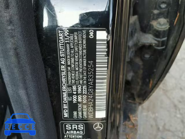 2000 MERCEDES-BENZ C 230 WDBHA24G8YA835254 зображення 9