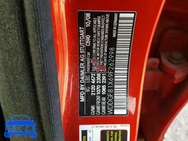 2009 MERCEDES-BENZ C 300 4MAT WDDGF81X69F262998 image 9