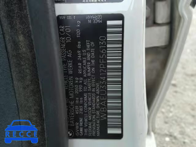 2002 BMW 325 XI WBAEU33412PF56130 image 9
