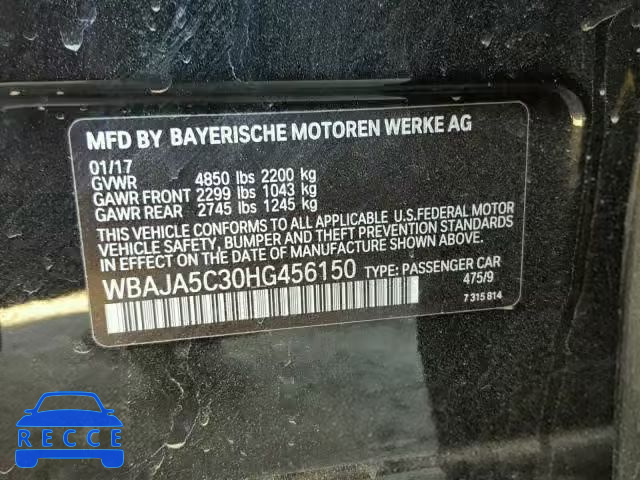 2017 BMW 530 I WBAJA5C30HG456150 image 9