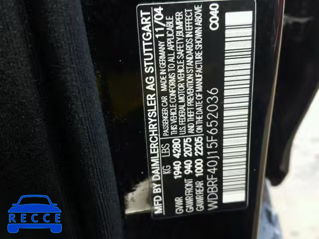 2005 MERCEDES-BENZ C 230K SPO WDBRF40J15F652036 image 9